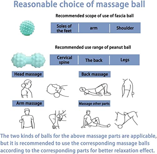 Massage Ball Set, Peanut Massage Ball Double Lacrosse Massage Roller Balls, Acupoint Myofascial Release Muscle Knot Ball, Deep Tissue Trigger Point Therapy Massage Tool for Back Neck Shoulder (Green) - color: Green