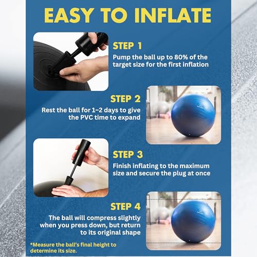 ProBody Pilates Yoga Ball - Vibrant Colors Exercise Ball - color: Slate, size: L: 23-26" (65 cm)