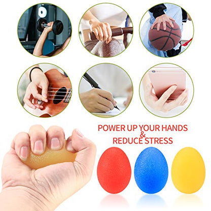 3 Pcs Hand Grip Strength Balls with 2 Pcs Finger Strengthener, Wrist Grip Strengthener Trainer, Stress Relief Balls Trainеr Hand Balls, Hand Exerciser Squeezer for Adults Hand Workout