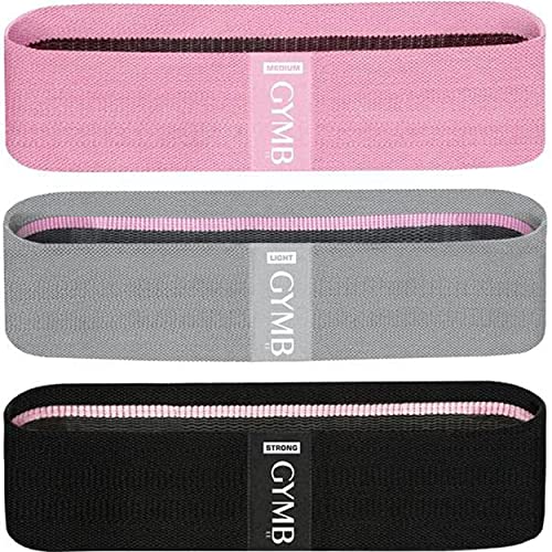 Premium Resistance Bands for Working Out - Exercise Bands to Workout Glutes, Thighs & Legs - No Slip Cloth Booty Bands for Gym & Home Fitness, Yoga, Strength & Pilates for Men/Women - 3 Levels
