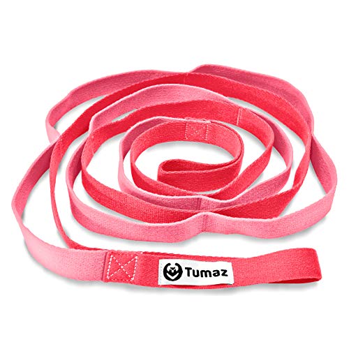 Stretching Strap - 10 Loops & Non-Elastic Yoga Strap - Perfect Home Workout Stretch Strap for Physical Therapy, Yoga, Pilates, Flexibility - color: Pink Classic, size: Value-Upgrade