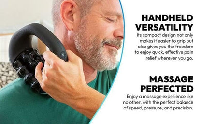 Electric Handheld Massage Roller Deep Tissue Percussive Muscle Massager for Legs, Back, Body Portable Rolling Pain Relief Tool for Muscle Soreness & Cellulite Appearance USB Rechargeable