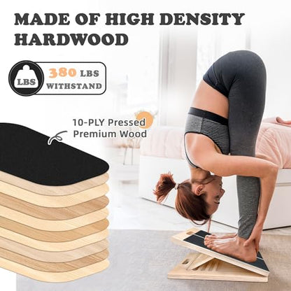 Portable Slant Board for Calf Stretching Squats Calf Stretcher Physical Therapy Equipment Adjustable Incline Board for Knees Ankle Heel Feet Leg