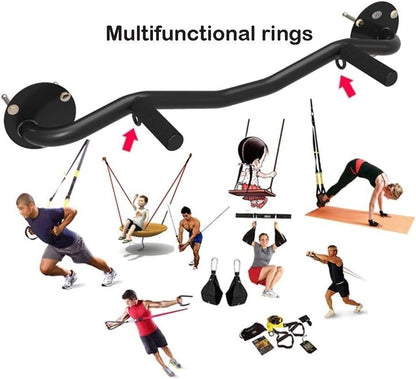 Pull Up Bar, Heavy Duty Chin Up Bar Wall Mount with Exercise Bands, Max Weight 660 LBS, Wall-Mounted Strength Training Pull-UP Bars