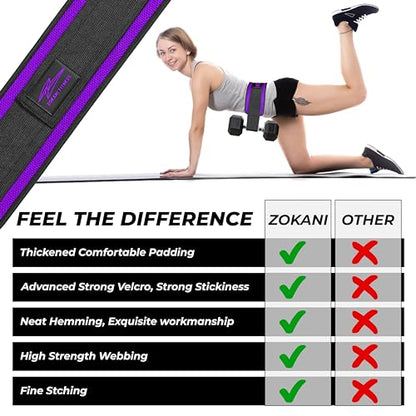 Hip Thrust Belt - Heavy duty, Comfortable, Adjustable Glute Trainer with Anti-Slip Pads. Ideal for Home Workouts with Dumbbells, Kettlebells, Plates. Extra Padding for Gym and Home Fitness hold up to 600 lbs - Purple