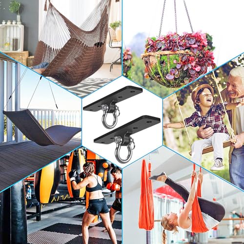 Dolibest Wall Mount Bracket, Ceiling Anchor for Home Suspension Training Kit, Suspension Straps, Gymnastic Rings, Yoga Swing & Hammock, Body Weight Strength Training Systems&Boxing Equipment (2Pcs)