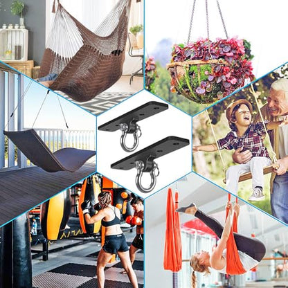 Dolibest Wall Mount Bracket, Ceiling Anchor for Home Suspension Training Kit, Suspension Straps, Gymnastic Rings, Yoga Swing & Hammock, Body Weight Strength Training Systems&Boxing Equipment (2Pcs)