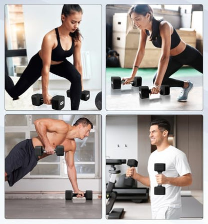 Adjustable Dumbbell Set for Women Men 7.5LB/10LB/15LB/20LB/25LB Each - color: Black, style: 10LB Each [20 LBS Total]