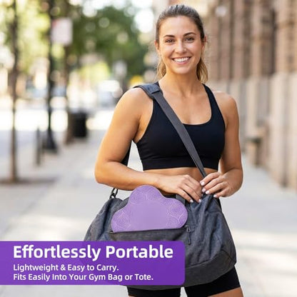 Yoga Knee Pads Set of 2 – Extra Soft Non-Slip Yoga Knee Pad Cushion for Knees Elbows Wrists – Pilates & Workout Knee Pads for Floor Exercises, Kneeling, Stretching, Fitness, Purple