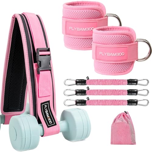 Hip Thrust Belt for Weights and Ankle Resistance Bands With Cuffs for Working Out,Hip Thrust Belt for Dumbbells Heavy, Kettlebells, Plates,Hip,Leg and Booty Builder, Glute Bridge Band - color: Pink
