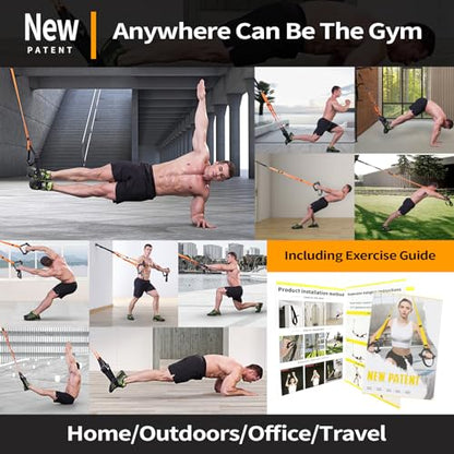 Bodyweight Resistance Training Straps,Training straps Complete Home Gym Fitness Trainer kit for Full-Body Workout Easy Setup Gym Home Outdoors