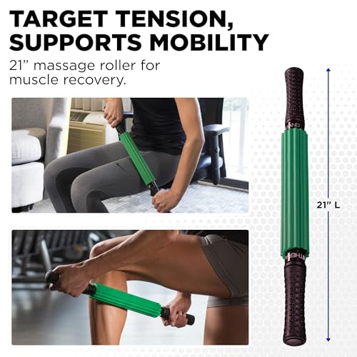 Theraband 13076 Muscle Roller Stick for Self-Myofascial Release, Deep Tissue Massage Rolling Pin, Trigger Point Release and Muscle Soreness, Old Version, One Size