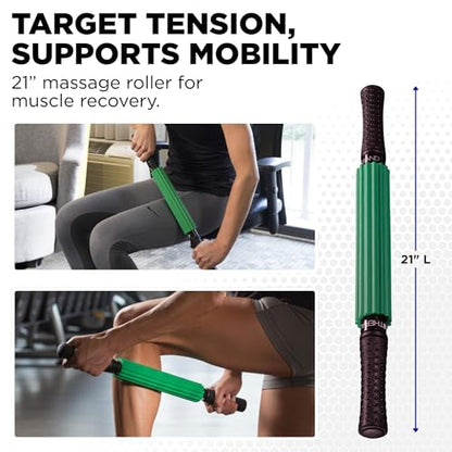 Theraband 13076 Muscle Roller Stick for Self-Myofascial Release, Deep Tissue Massage Rolling Pin, Trigger Point Release and Muscle Soreness, Old Version, One Size