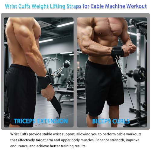 Non-Slip Lifting Straps Wrist cuffs for Weightlifting, Double D-Ring for Deadlifts, Pull-Ups, Cable Machine Training