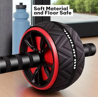 Ab Roller Wheel for Core & Abdominal Strength Workout - Portable Home Gym Exercise Equipment with Non-Slip Handles & Knee Pad for Men & Women
