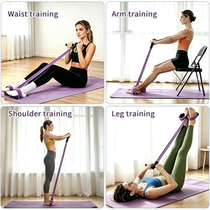 6-Tubes Tension Rope, Multifunction Elastic Yoga Pedal Puller Resistance Band, Natural Latex Tension Rope Fitness Equipment, for Abdomen, Waist, Arm, Leg Stretching Slimming Training