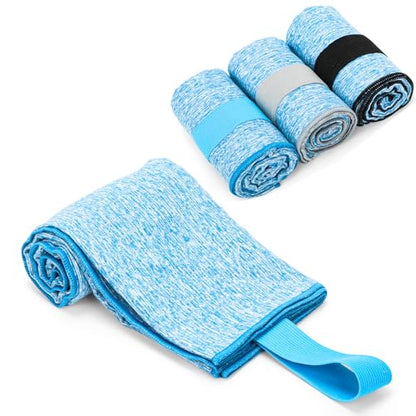 3 Pack Microfiber Gym Towel Quick Dry Sweat Towels Women Men Lightweight Running Cycling Fitness Hiking Tennis Exercise Outdoor Sports Towel(3 Pack(Blue)) - color: 3 Pack(blue)