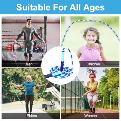 Jump Rope For Kids, Soft Beaded Jump Rope, Adjustable Length Tangle-Free Segmented Soft Beaded Skipping Rope，for Women, Men and Kids Keeping Fit, Workout and Weight Loss - color: 3 Pack