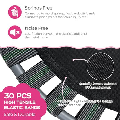 KOTEK 36 Inch Toddler Trampoline, Foldable Mini Recreational Trampoline with Handle & Safety Padded Cover, ASTM Approved Small Baby Trampoline, Indoor Trampoline for Kids, Max Load 330 Lbs - color: Pink