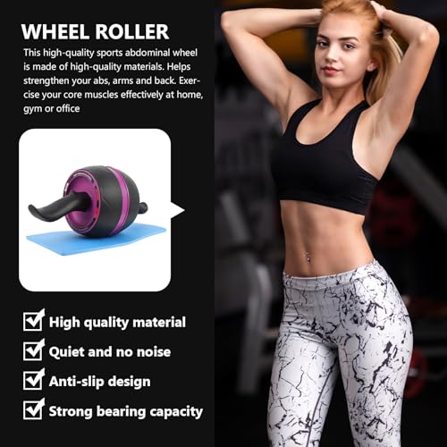 GLEAVI Ab Roller Wheel for Core Workout, ABS Fitness Exercise Roller Automatic Rebound, Portable Abdominal Training Equipment for Home Gym and Weight Loss