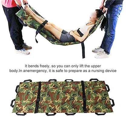 Oxford Foldable Canvas Stretcher, 12 Handles Hospital Patient Lifter Transfer Board for Hospital,Clinic, Home,Sports venues,Ambulance