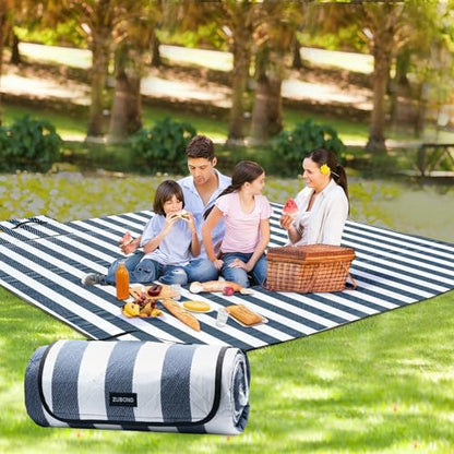 Picnic Blanket 80''x100'', Waterproof Sandproof Beach Outdoor Camping Mat Extra Large Foldable Gingham Big Travel Essential Accessories Gift Park Patio Lawn Garden Grass Ground Music Festival