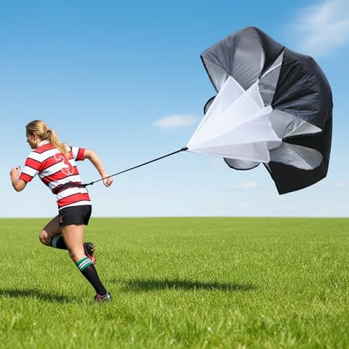 Running Speed Training 56" Parachute with Adjustable Strap: Speed Chute Resistance Parachute Umbrella Training Sprint Power Trainer for Runner, Football, Soccer Drilling - color: Red