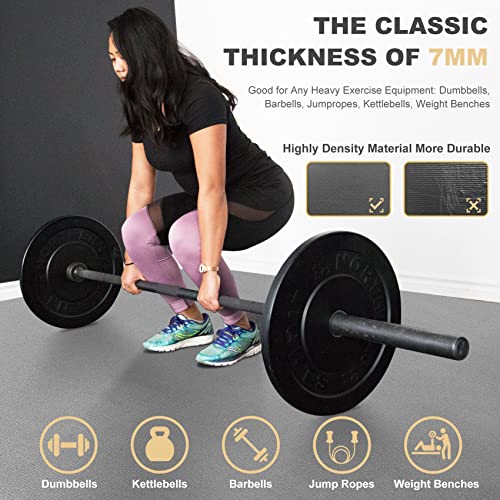 GXMMAT Extra Large Exercise Mat 16'x6'/12'x6'/10'x6'/8'x6'(7mm) - color: Grey Cool, size: 6*12 FT