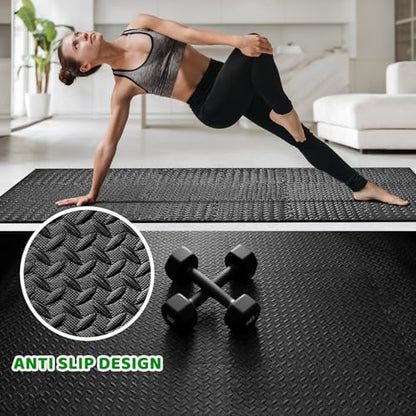 3x6 Feet Interlocking Foam Floor Mats (18-Pack) - 0.4"（10mm Thick Gym Mats for Home Workouts, Exercise & Play - Puzzle Tiles for Home Gym, Yoga, Kids Area.