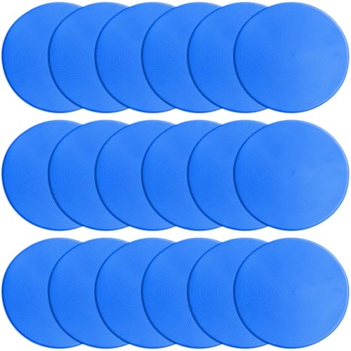Poly Spot Markers 4 inch/9 inch Non-Slip Rubber Agility Training Markers Floor Dots Flat Field Cones for Football, Soccer, Basketball, School Exercise Drills, Dance Practice - style: 9 inch 18 Pcs Blue (TPE)