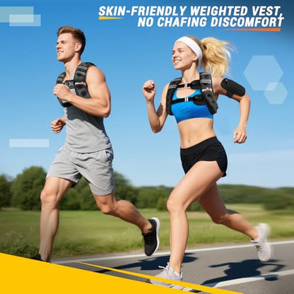 Weighted Vest Women & Men - 5lbs/8lbs/10lbs/12lbs/15lbs/20lbs/25lbs/30lbs Adjustable Weight Vest with Detachable Phone Pouch - Ideal for Rucking,Walking,Weight Loss,Training&Running - size: 12 lb