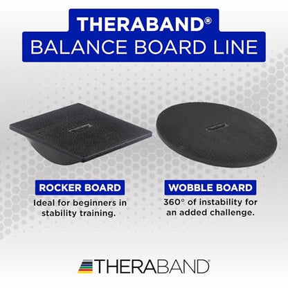 THERABAND Rocker Board, Wobble Balance Board, Core Strength Trainer, Black - style: Rocker Board