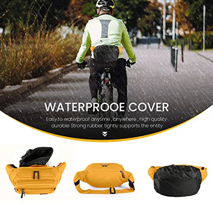 CXWMZY Fanny Packs For Women & Men Waist Pack Hip Bum Bag with Multi-Pockets Large Capacity Waterproof Casual Bum Bag for Disney Traveling Casual Cycling Running Hiking (Yellow) - color: Yellow