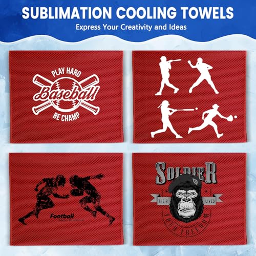 100 Pack Cooling Towels, 40"x12" Cooling Towels for Neck and Face Breathable Soft Chilly Sweat Rag Microfiber Sport Rags for Gym Yoga Golf Running - color: Red