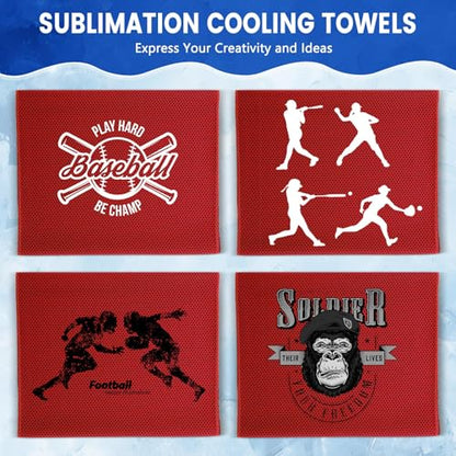 100 Pack Cooling Towels, 40"x12" Cooling Towels for Neck and Face Breathable Soft Chilly Sweat Rag Microfiber Sport Rags for Gym Yoga Golf Running - color: Red