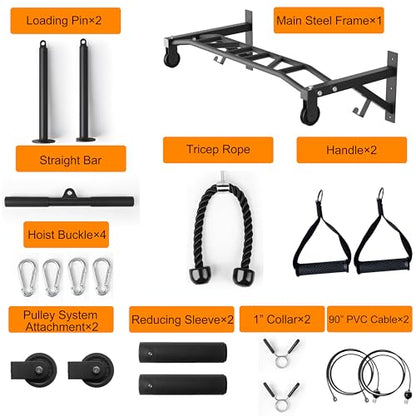 Upgrade Pull Up Bar Wall Mounted,Heavy Duty Multi Grip Chin Up Bar for Strength Training, 600 lbs Capacity, Durable Steel Construction, Perfect for Home and Garage Workouts - color: Black
