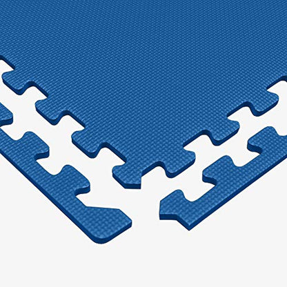 We Sell Mats 1/2 Inch Thickness Multipurpose EVA Foam Floor Tiles, Interlocking Floor Mat for Indoor Gym and Home Use, 24 in x 24 in, Blue, 16 Square Feet (4 Tiles)