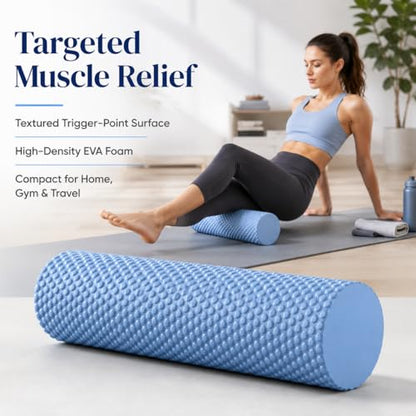 Foam Yoga Column, 2026 Upgrade Eva Long Foam Rollers with Trigger Point, Standard Foam Roller High-Density Massage Roller for Home Gym Travel Muscle Relif (Blue) - color: Blue