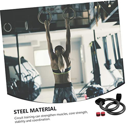 2pcs Adjustable Home Fitness Gymnastic Rings Set Durable Strap Sturdy Structure for Indoor and Outdoor Workouts for Fitness Enthusiasts