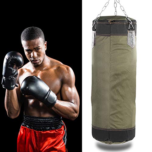 Bnineteenteam Heavy Punching Bag,Training Boxing Bag with Chain for Adults Men Women(Empty) - color: Green, size: 60 cm