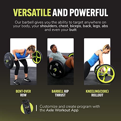 AXLE Home Gym Workout Barbells - Barbell Weight Set for Strength Training, Collapsible Equipment for Indoor & Outdoor Workouts for Men, Women, and Youth
