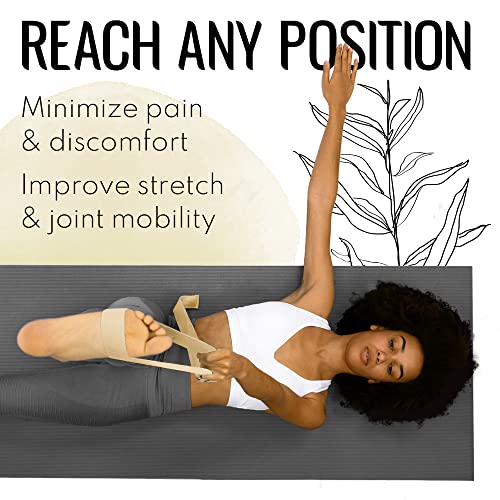TECEUM 2 IN 1 Yoga & Mat Strap for Stretching – Cotton – 6/8/10 ft - color: Beige, size: 8 ft