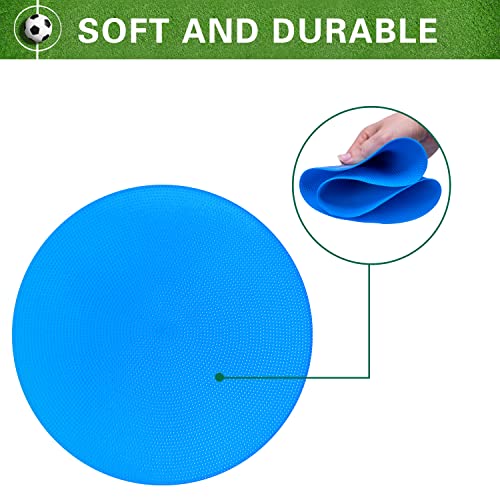 Poly Spot Markers 4inch/9 inch Non-Slip Rubber Agility Markers Flat Field Cones Floor Dots for Football, Soccer, Basketball Training Markers, School Activities, Exercise Drills, Social Distancing - style: 9inch 12Pcs(Blue)