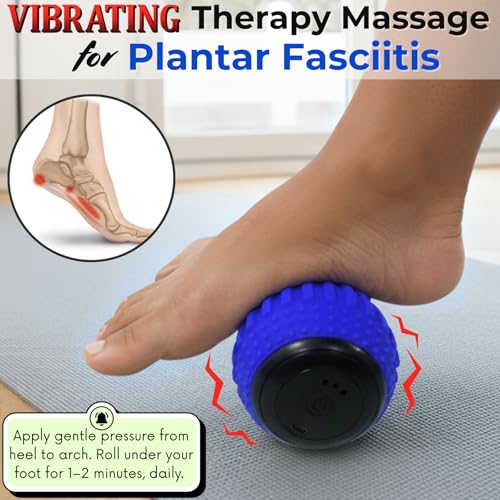 ZeenKind Vibrating Peanut Massage Ball for Plantar Fasciitis, Muscle Pain Relief with 4 Speed, Deep Tissue Therapy for Myofascial Release & Muscle Recovery, Neck Back Foot Roller Massager - color: Peanut Ball-standard Vibration