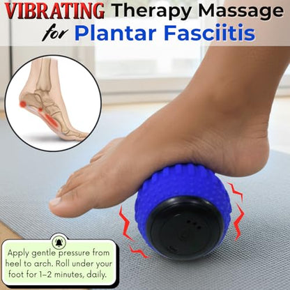ZeenKind Vibrating Peanut Massage Ball for Plantar Fasciitis, Muscle Pain Relief with 4 Speed, Deep Tissue Therapy for Myofascial Release & Muscle Recovery, Neck Back Foot Roller Massager - color: Peanut Ball-standard Vibration