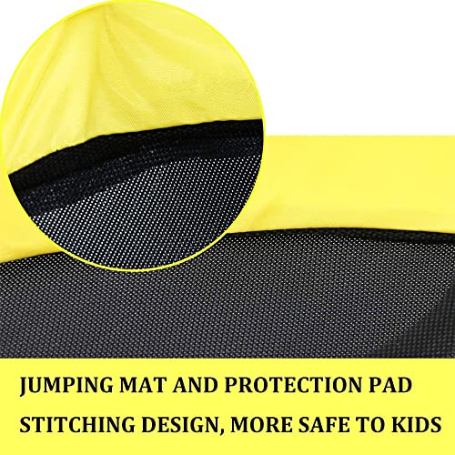 60" 6-in-1 Kids Trampoline, 5ft Mini Toddler Trampoline for Girls Boys - color: Yellow 3-in-1