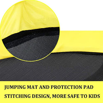 60" 6-in-1 Kids Trampoline, 5ft Mini Toddler Trampoline for Girls Boys - color: Yellow 3-in-1