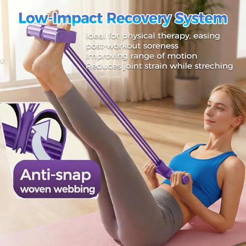 Resistance Bands with Handles, 6-Tube Elastic Fitness Bands Exercise Tension Rope, Anti-Snap Light Weight Latex Pedal Resistance Bands for Abdomen/Waist/Arm/Leg Stretching Training, Yoga, Slim