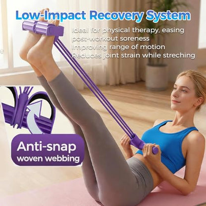 Resistance Bands with Handles, 6-Tube Elastic Fitness Bands Exercise Tension Rope, Anti-Snap Light Weight Latex Pedal Resistance Bands for Abdomen/Waist/Arm/Leg Stretching Training, Yoga, Slim