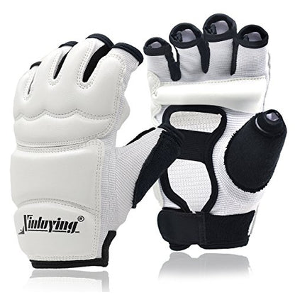 Punch Bag Taekwondo Karate Gloves for Sparring Martial Arts Boxing Training Fingerless Women Kids - color: White, size: XX-Large